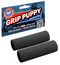 Packaging of SPORTOUR Grip Puppy Comfort Grips for motorcycles is displayed. The package contains two black foam handlebar grips and features text promoting ease of installation, increased comfort, and reduced vibration, with the website "www.grippuppy.com" and an image of a motorcycle.