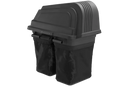 The Husqvarna ZTR® Zero Turn Double Bin Collection System is a black lawn mower attachment with two large fabric collection bags and a hard plastic top cover, designed for collecting grass clippings and debris. The detachable bags make it easy to manage, and it fits rear discharge mowers like the Husqvarna ZTR models.