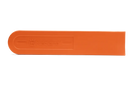 The Husqvarna Guide Bar Covers are orange, impact-resistant plastic cases embossed with the Husqvarna brand name and logo. These rectangular covers, featuring one rounded end, are designed to protect chainsaw bars of various lengths when not in use.
