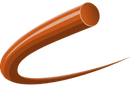 A brown, curved, cylindrical object with a smooth surface that gently tapers at one end. It has a glossy texture with light reflections and its round profile resembles the Husqvarna Trimmer Line Opti Round or an abstract sculpture of a bent pipe from the Husqvarna brand.