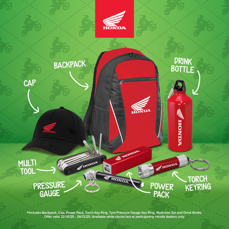 Promotional image for the Honda CRF125F & FB with a $500 discount, featuring a motocross rider performing a trick and the text "Get the next champ started. Score a Jett Pack." Includes an offer for a free Jett Lawrence 2024 sticker kit worth $175 with purchase. Ride like an AMA SX Championship star!