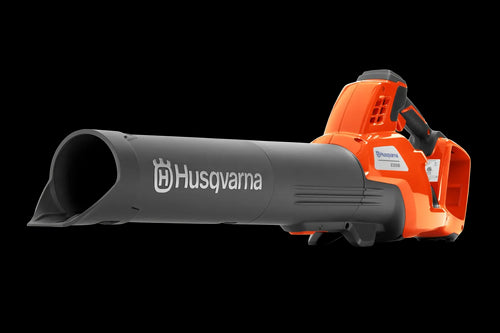 The Husqvarna 230iB Leaf Blower skin, featuring a brushless motor for enhanced efficiency, showcases a sleek orange design with black and gray accents. The "Husqvarna" name is proudly displayed on the tube, and its ergonomic handle ensures comfortable operation.