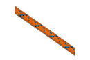 Image of the Husqvarna Climbing Rope 11.8 mm, an orange braided rope with blue speckles, positioned diagonally from the top left to the bottom right against a black background. The rope has a robust and textured appearance, ideal for tree professionals and stationary and moving rope systems.