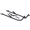 The EVO-12 Bike-Pack Kit image includes a black bike pack labeled 'EVO-12 PACK', an 'EVO-RACK' sport-rack on a Honda CBR 600 FX-03 by Ventura, and metal brackets with screws labeled 'L-BRACKET Generic Image'.