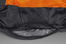 The Husqvarna Xplorer Shell Jacket Charcoal Black - Women by Husqvarna is a dark gray, hooded outdoor jacket. This windproof jacket features a full front zipper, zippered pockets, and subtle branding on the chest. It has long sleeves, adjustable ventilation, and a slightly fitted design, making it suitable for various weather conditions.