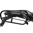 The image features the Ventura EVO-12 Bike-Pack Kit for the Kawasaki Z 1000 ABS/Ninja (14 ->) with a black and orange EVO-12 bag. It highlights the mounted Evo-Rack and accompanying L-Bracket with screws, showcasing seamless integration for your biking adventures.
