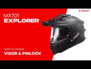 LS2 MX701 Explorer Carbon Frontier Helmet - Titanium / Red