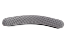 The Husqvarna Spacer Extra comfort, Spire Vent helmet by Husqvarna features a curved, perforated metal plate with small, evenly spaced holes that resemble a ventilation component. The surface has a slight texture to provide extra comfort in the forehead area while the background remains transparent.