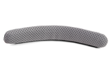 The Husqvarna Spacer Extra comfort, Spire Vent helmet by Husqvarna features a curved, perforated metal plate with small, evenly spaced holes that resemble a ventilation component. The surface has a slight texture to provide extra comfort in the forehead area while the background remains transparent.