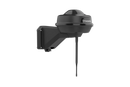 A black Husqvarna EPOS Reference Station with a sleek, dome-shaped top and a mounting bracket, designed for automated lawn maintenance within a 500-metre work area. The unit is shown against a plain white background.