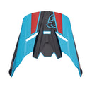 Part of the THOR MX SECTOR kit, the HELMET VISOR KIT S23Y THOR MX SECTOR SPLIT MIPS BLUE BLACK features a detachable visor with a bold design. Its angular, modern shape is highlighted by blue and black colors with red accents. The visor has two cut-out sections and displays a stylized, faint animal logo, possibly a bear, near the center.