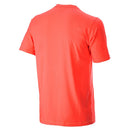 The Alpinestars Ageless v3 Tech Tee by ALPINESTARS features a red design with a large black star logo and "Alpinestars: One Goal. One Vision" text. Its moisture-wicking fabric, short sleeves, and round neckline make it perfect for cycling enthusiasts.
