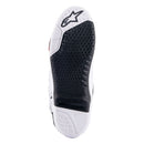 Colorful Alpinestars Tech-10 MX Boots by Crown Kiwi Enterprises Limited feature bold red, orange, white, black, and purple accents with prominent branding. These sleek boots include protective buckles, reinforced areas for durability and safety, and a Dynamic Heel Compression Protector.