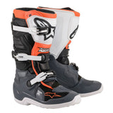 Youth riders can enjoy the Alpinestars Tech-7S MX Boots Black/Gray by ALPINESTARS, featuring adjustable straps, protective padding, and the iconic logo. These high-performance boots provide durability and safety in motorsports with stylish black and gray accents.