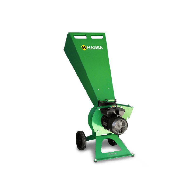Advertisement for Hansa: Order any Hansa C3e Electric Chipper by June 12 and receive a free accessory or StaySharp kit (blade and anvil) worth up to $228. Perfect for maintaining lawns or working on motorbikes. The Hansa logo, website, and social media handles are displayed at the bottom.