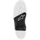 Close-up of an Alpinestars Tech-3/7 Enduro Sole from ALPINESTARS, showcasing the black/white textured pattern and central black detailing with a stylized star logo, reflecting the innovative design.