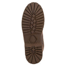The Alpinestars Turnstone Shoes by Crown Kiwi Enterprises Limited are a stylish pair of brown bovine leather pull-on Chelsea boots, featuring black elastic side panels and sturdy rubber soles. Designed with a round toe and pull tabs for easy wear, these protective riding shoes are elegantly displayed on a white background.
