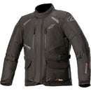 The Alpinestars Andes v3 Drystar Jacket Black by ALPINESTARS is ideal for touring, featuring multiple zippered vents and pockets, adjustable arm straps, shoulder and chest logos, enhanced abrasion resistance, and durable fabric for superior weatherproofing.