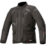 The Alpinestars Andes v3 Drystar Jacket Black by ALPINESTARS is ideal for touring, featuring multiple zippered vents and pockets, adjustable arm straps, shoulder and chest logos, enhanced abrasion resistance, and durable fabric for superior weatherproofing.