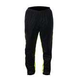 Introducing the Alpinestars Hurricane Rain Pants Yellow by Crown Kiwi Enterprises Limited. These pants feature vibrant neon yellow accents on the sides, complete with an elastic waistband and ankle cuffs. Enhanced with reflective detailing to improve visibility during nighttime activities, they're ideal for workouts and make a perfect addition to your motorcycle gear.