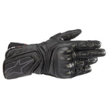 The Alpinestars Stella SP-8 v3 Gloves, offered by Crown Kiwi Enterprises Limited, are designed for women's performance riding. These gloves feature protective knuckles and intricate stitching for abrasion resistance, with reinforced padding on the palm and fingers for enhanced durability. They also come with a small logo that adds a touch of style and comfort.