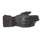 The Alpinestars 365 Drystar 4 in 1 Gloves by ALPINESTARS feature reinforced knuckles for protection, adjustable wrist fastening, and a textured grip. These gloves, designed for abrasion resistance and comfort during riding, proudly display the brand logo.