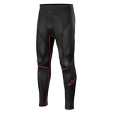 Image of black and grey Alpinestars Ride Tech v2 Summer Bottom by ALPINESTARS. The pants feature red seam details and textured fabric sections on the thighs and knees. The Alpinestars logo is visible on the lower right leg. The waist is elasticated for a snug fit, perfect for summer rides.