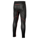 Image of black and grey Alpinestars Ride Tech v2 Summer Bottom by ALPINESTARS. The pants feature red seam details and textured fabric sections on the thighs and knees. The Alpinestars logo is visible on the lower right leg. The waist is elasticated for a snug fit, perfect for summer rides.