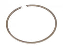 A circular PISTON RING VERTEX OEM 48.5MM X 1.00 for KX85 engines (01-21), with an open gap, appearing on a plain white background, used to seal the combustion chamber and control oil consumption. Crafted by VERTEX.