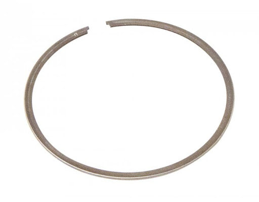 A circular PISTON RING VERTEX OEM 48.5MM X 1.00 for KX85 engines (01-21), with an open gap, appearing on a plain white background, used to seal the combustion chamber and control oil consumption. Crafted by VERTEX.