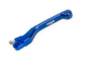 The TORC1 RACING REPLACEMENT FLEX CLUTCH LEVER BLUE features a sleek, ergonomic design with a bolt for adjustable tension settings. The glossy, blue anodized finish enhances the lever's aesthetic appeal, complementing the branded "Torc1 Racing" engraving on its surface.
