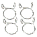 Four identical 12mm wire-style fuel line clamps from the Vertex Fuel Line Clamp Refill Kit, arranged in a grid pattern of two rows and two columns, isolated on a white background.