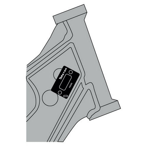 Introducing the HARDLINE Hour Meter Wireless for Motorcycles, a packaged accessory featuring an LCD screen. The packaging emphasizes its standout features: wireless operation, waterproof design, universal link cable compatibility, and an engine vibration sensor. The prominent HARDLINE logo and supplementary information are displayed on the upper section of the packaging.