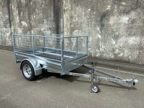 Custom Built Caged 7x4 Trailer