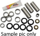 Image of various mechanical components including sleeves, bearings, and seals, displayed alongside a tube of Vertex grease. Text at the bottom reads "Sample pic only." This could be an ideal example of a Vertex Linkage Bearing Kit for perfecting your suspension linkage on Kawasaki KX80 98-00, KX85 01-21, and KX100 98-19.