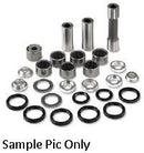 An assortment of cylindrical metal roller bearings, washers, and seals arranged neatly on a white background. The components vary in size and shape, with some bearings having a hollow center. The image is labeled "Sample Pic Only" at the bottom, resembling elements from the LINKAGE BEARING KIT PIVOT WORKS LOWER SHOCK BEARING YAMAHA WR250F 450F YZ250F 450F 250FX 450FX 250X by VERTEX.
