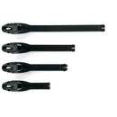 Four strap fasteners, resembling Alpinestars Tech-4 straps from Crown Kiwi Enterprises Limited, are laid horizontally on a white background.