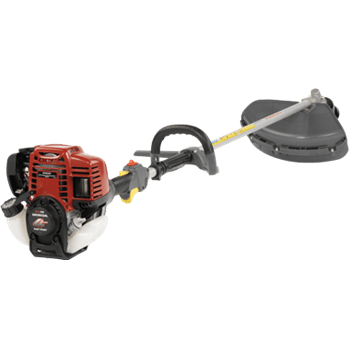 A gas-powered Honda UMK435 Brushcutter from Honda Power Equipment, featuring a curved shaft, red and silver color scheme, black handlebar, robust 4-Stroke Engine, black trimmer head, and an adjustable handle specially designed for cutting grass and weeds.