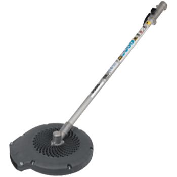 An image of the Honda Versatool Blower Attachment from Honda Power Equipment, featuring a round, bristle-covered head and a long handle. This lightweight accessory is designed for outdoor cleaning and sweeping tasks, ideal for removing dirt and debris from surfaces such as driveways or sidewalks.
