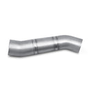 The Akrapovic Akrapovic Link Pipe Monster 821/1200 features a sleek titanium exhaust pipe with a slightly bent shape, welded sections, and a smooth, reflective surface standing out against a plain white background.