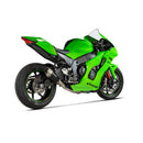 The Akrapovic Link Pipe ZX10R/RR 2021-23 by AKRAPOVIC embodies the racing spirit with its sleek metallic titanium build and sturdy mounting bracket, hinting at enhanced power and torque. Set against a white background, its slightly bent shape elevates performance aesthetics.