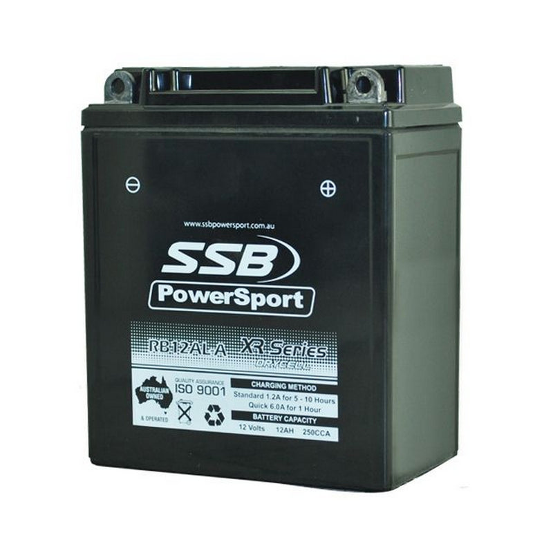 MOTORCYCLE AND POWERSPORTS BATTERY (YB12AL-A) AGM 12V 12AH 250CCA BY SSB HIGH PERFORMANCE