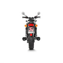 The Akrapovic Slip On Bonneville T120 16-20 exhaust features two metallic pipes with black tips and the AKRAPOVIC logo, enhancing sound. Designed for motorcycles, they include mounting brackets and are parallel against a white background, showcasing sleek precision.