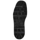 The image displays a black Alpinestars Tech-3 AT sole by ALPINESTARS. It features a unique tread pattern with rectangles, squares, and a central spiral. This durable rubber sole is ideal for replacements in sizes 8-10/42-44, ensuring excellent grip.