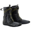 The Alpinestars Supertech-R Inner Shoes by Crown Kiwi Enterprises Limited feature a black and grey mesh design with yellow laces, high-top style, protective panels, easy pull tab for wear, and integrated inner shoes for added riding comfort.