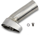 The Akrapovic Noise Insert Stainless Steel from AKRAPOVIC features a bent, angled design on a white background and fits various models seamlessly.