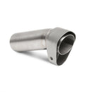 The Akrapovic Noise Insert Stainless Steel from AKRAPOVIC features a bent, angled design on a white background and fits various models seamlessly.